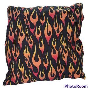 Flames Throw Pillow Sectarian Decorative Pillow Fire Pillow